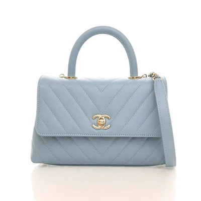 Chanel Coco Handle Small Blue Caviar