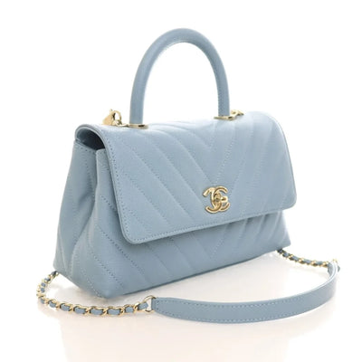 Chanel Coco Handle Small Blue Caviar