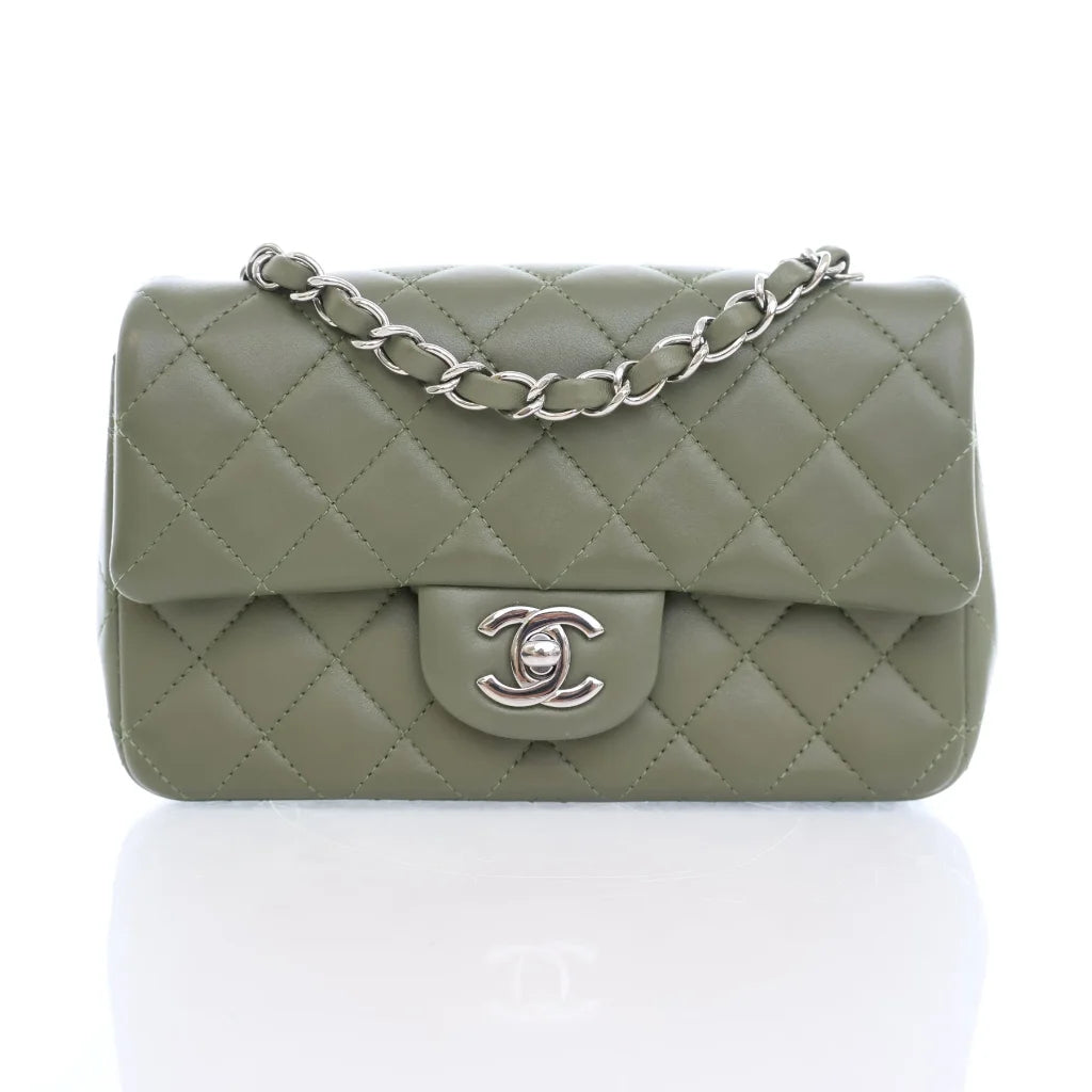 Chanel Mini Rectangle Green Lambskin