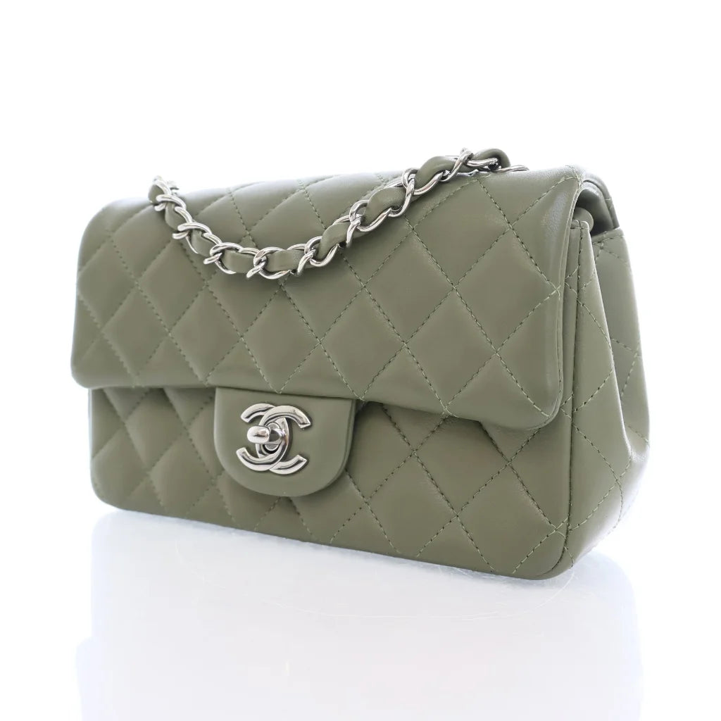 Chanel Mini Rectangle Green Lambskin