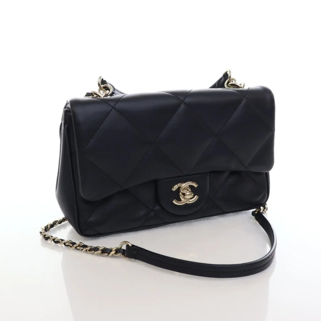 Chanel Easy Carry Flap Blue Calfskin