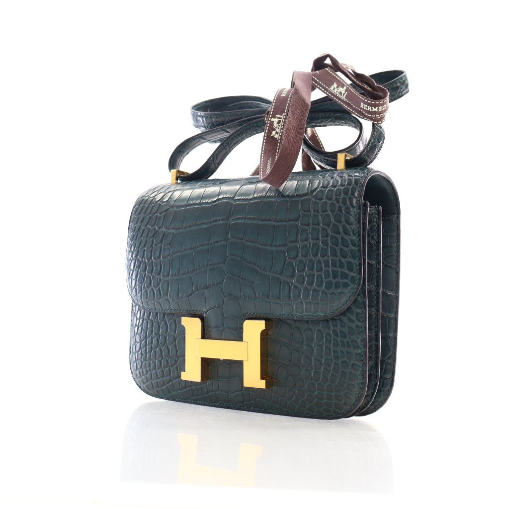 Hermes Constance 18 Vert Cypress Alligator