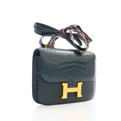 Hermes Constance 18 Vert Cypress Alligator