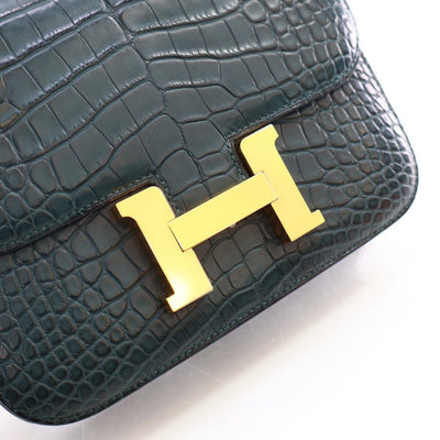 Hermes Constance 18 Vert Cypress Alligator