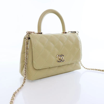 Chanel Coco Handle Mini Green Caviar