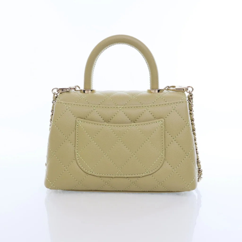 Chanel Coco Handle Mini Green Caviar