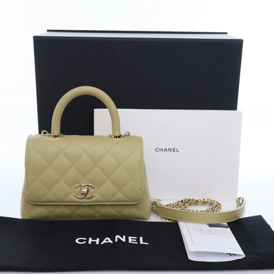 Chanel Coco Handle Mini Green Caviar