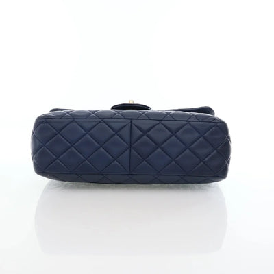 Chanel Classic Single Flap Jumbo Blue Lambskin