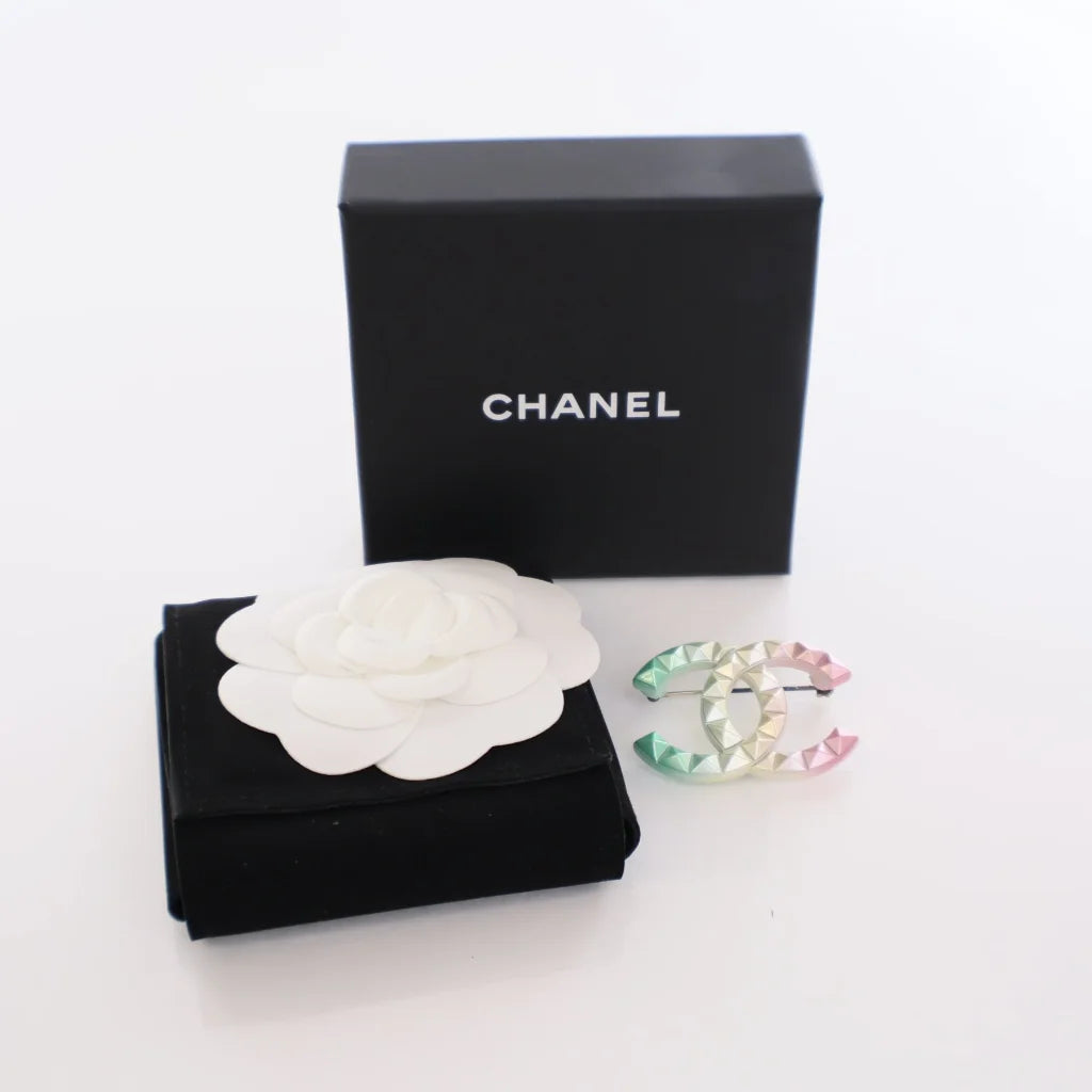 Chanel Multicolor Studded Brooch