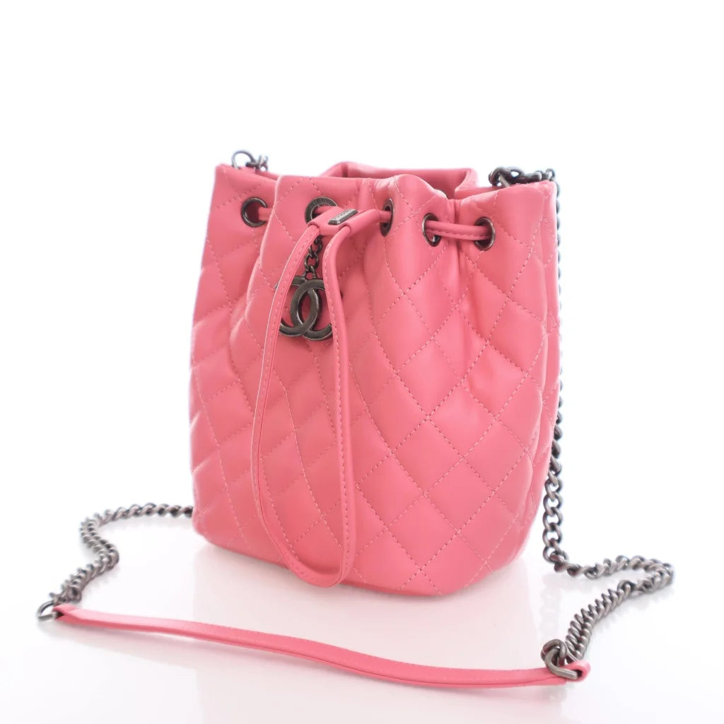 Chanel Quilted Drawstring Bucket Bag