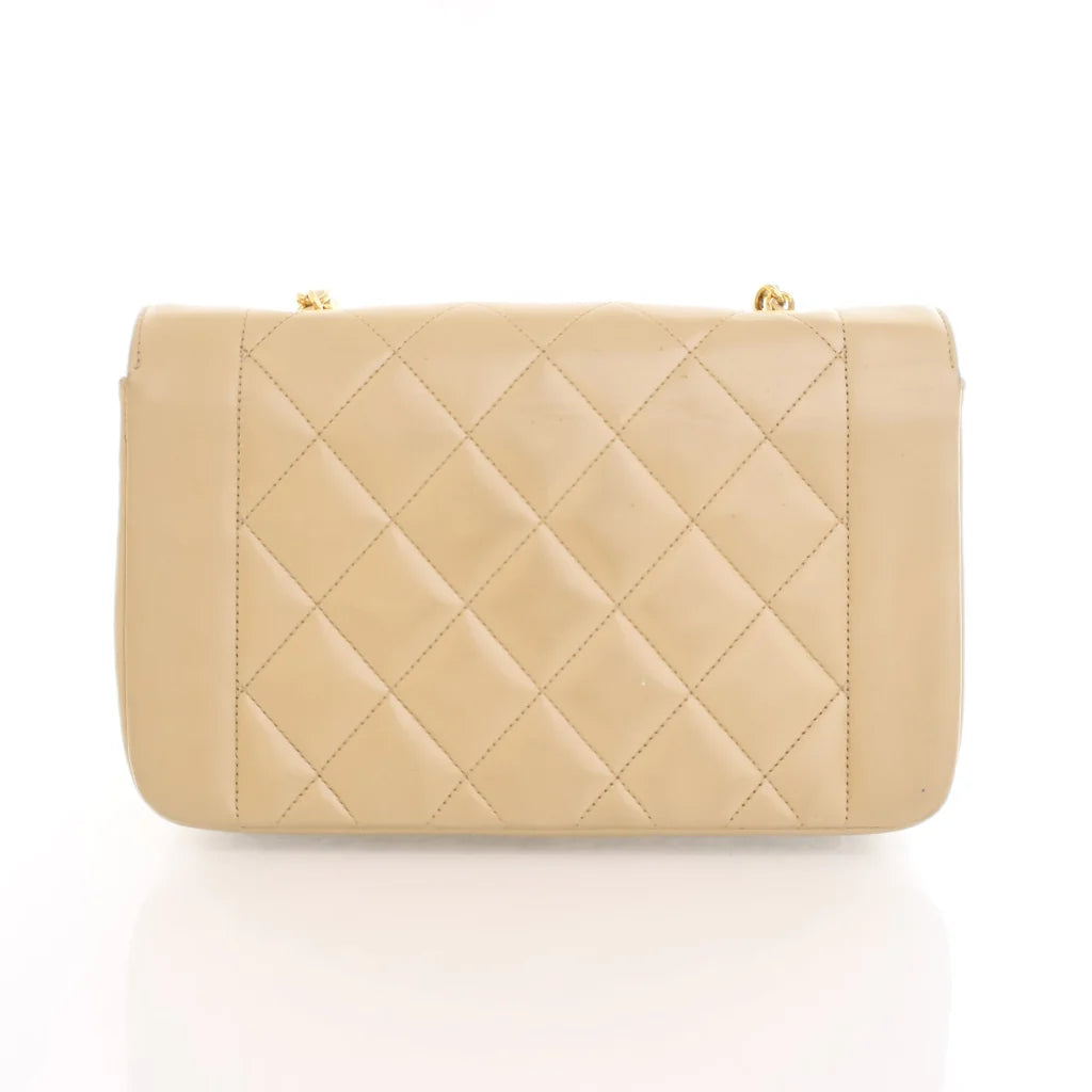 Chanel Vintage Diana Small Beige Lambskin