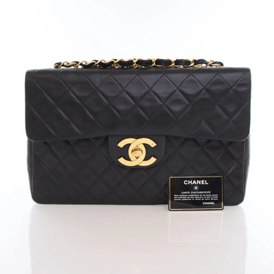 Chanel Vintage Maxi XL Flap Black Lambskin