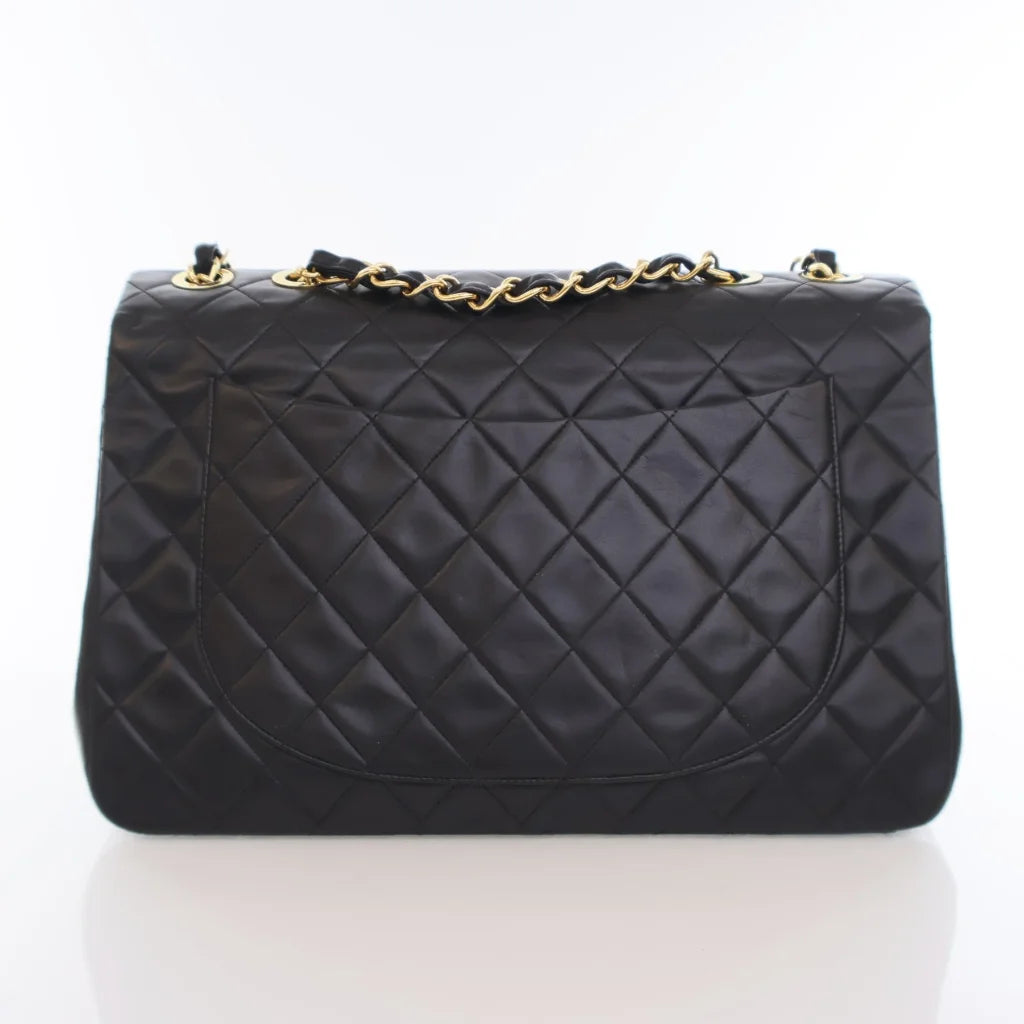 Chanel Vintage Maxi XL Flap Black Lambskin