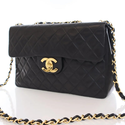 Chanel Vintage Maxi XL Flap Black Lambskin