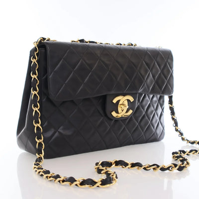 Chanel Vintage Maxi XL Flap Black Lambskin