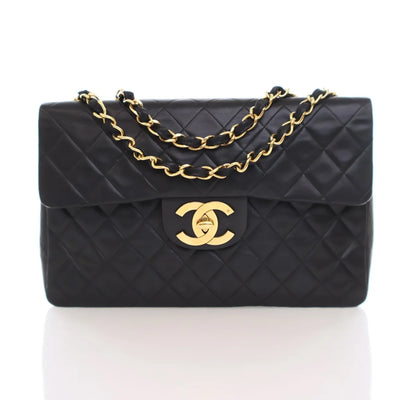 Chanel Vintage Maxi XL Flap Black Lambskin