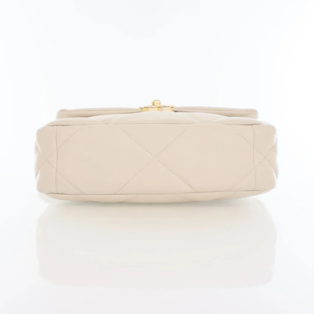 Chanel 19 Flap Small Beige Goatskin