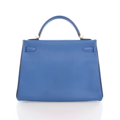 Hermes Kelly 32 Blue Zanzibar Epsom