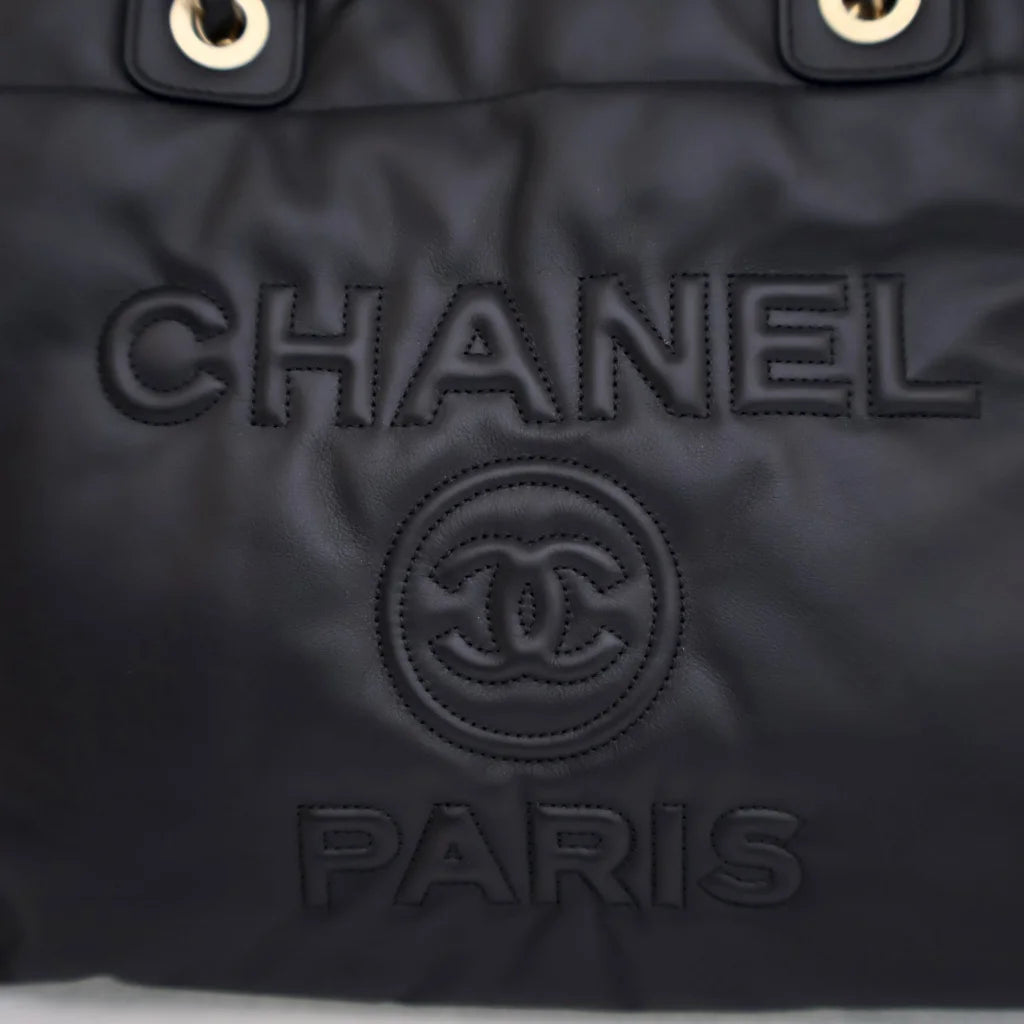 Chanel Deauville Tote Black Calfskin