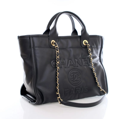 Chanel Deauville Tote Black Calfskin