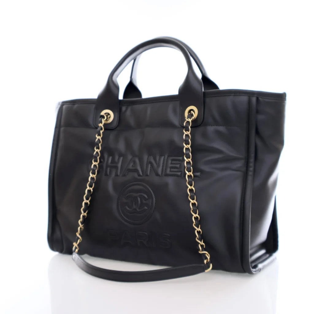 Chanel Deauville Tote Black Calfskin