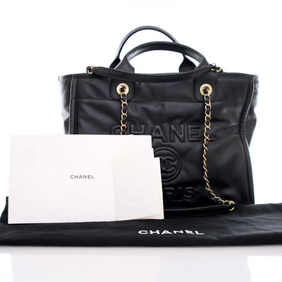 Chanel Deauville Tote Black Calfskin