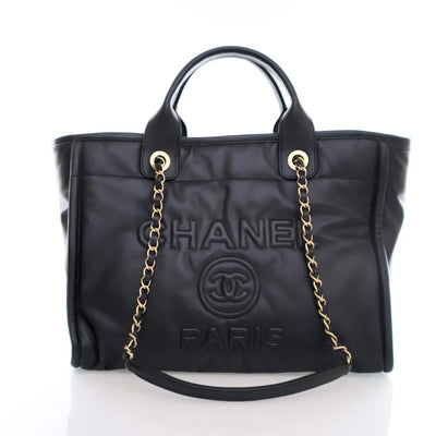 Chanel Deauville Tote Black Calfskin