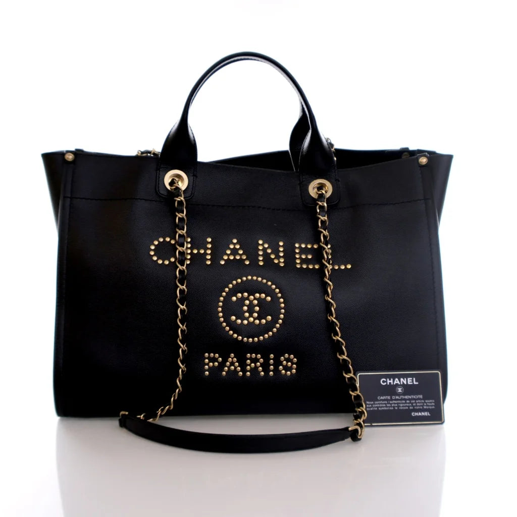 Chanel Medium Deauville Tote Black Caviar