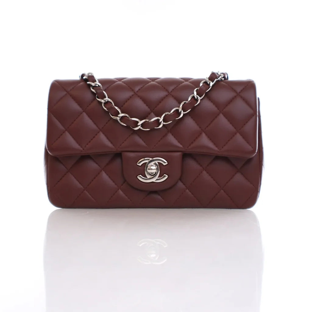 Chanel Mini Rectangle Burgundy Lambskin