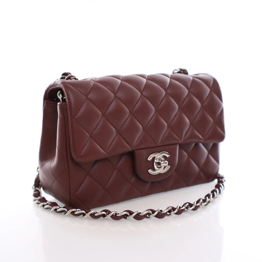 Chanel Mini Rectangle Burgundy Lambskin