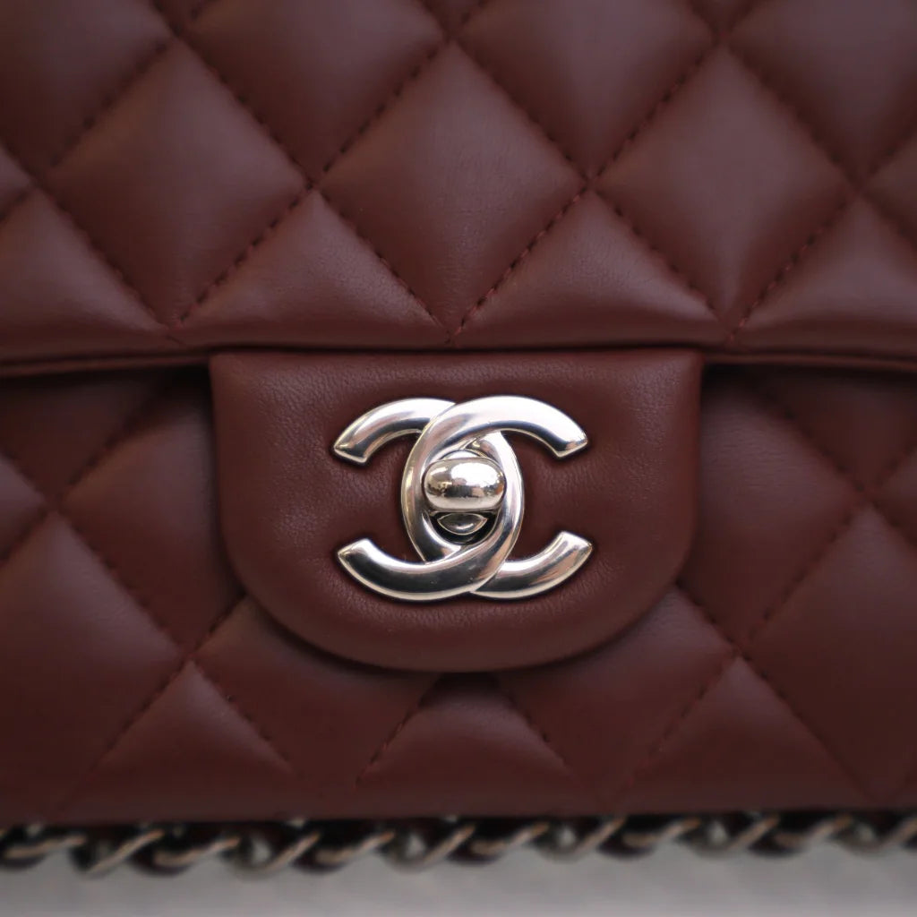 Chanel Mini Rectangle Burgundy Lambskin