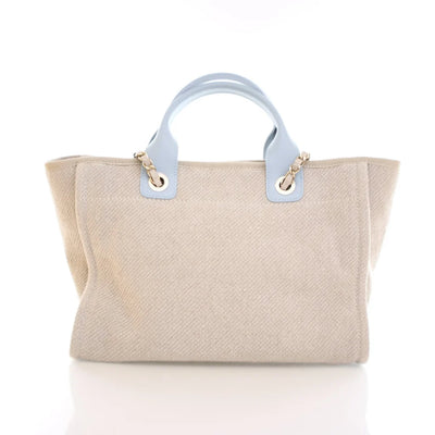 Chanel Small Deauville Tote Grey Canvas