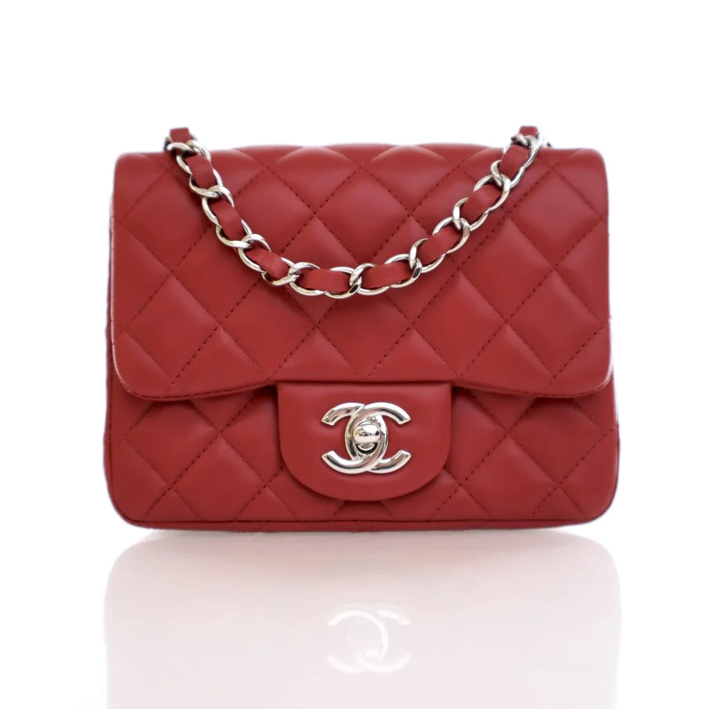 Chanel Mini Square Red Lambskin