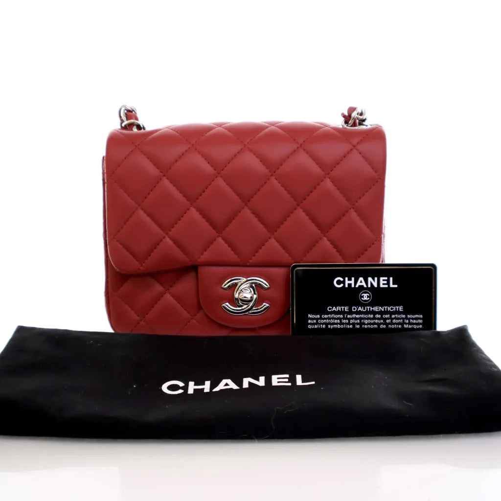 Chanel Mini Square Red Lambskin