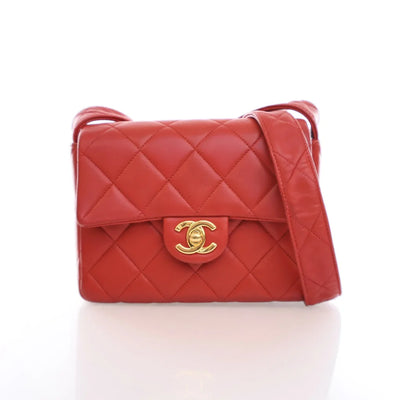 Chanel Vintage Square Flap Red Lambskin