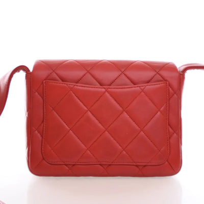 Chanel Vintage Square Flap Red Lambskin