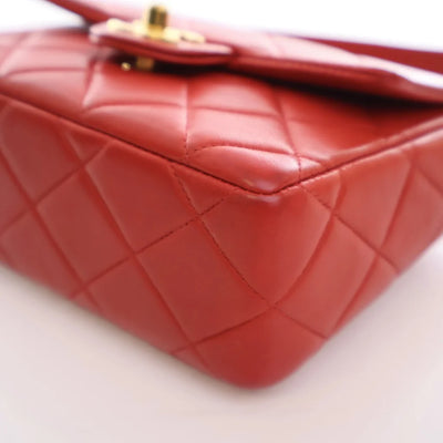 Chanel Vintage Square Flap Red Lambskin