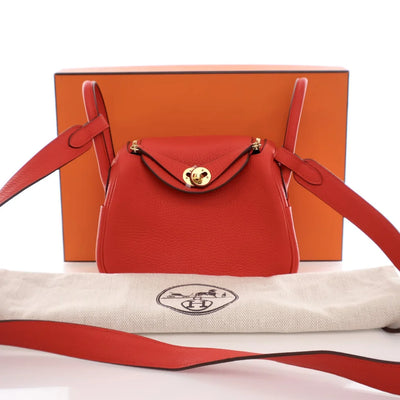 Hermes Mini Lindy Rouge De Coeur Clemence