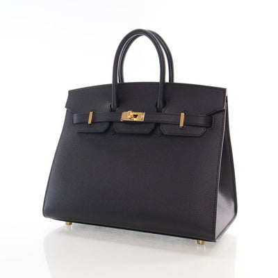 Hermes Noir Epsom Sellier Birkin 25