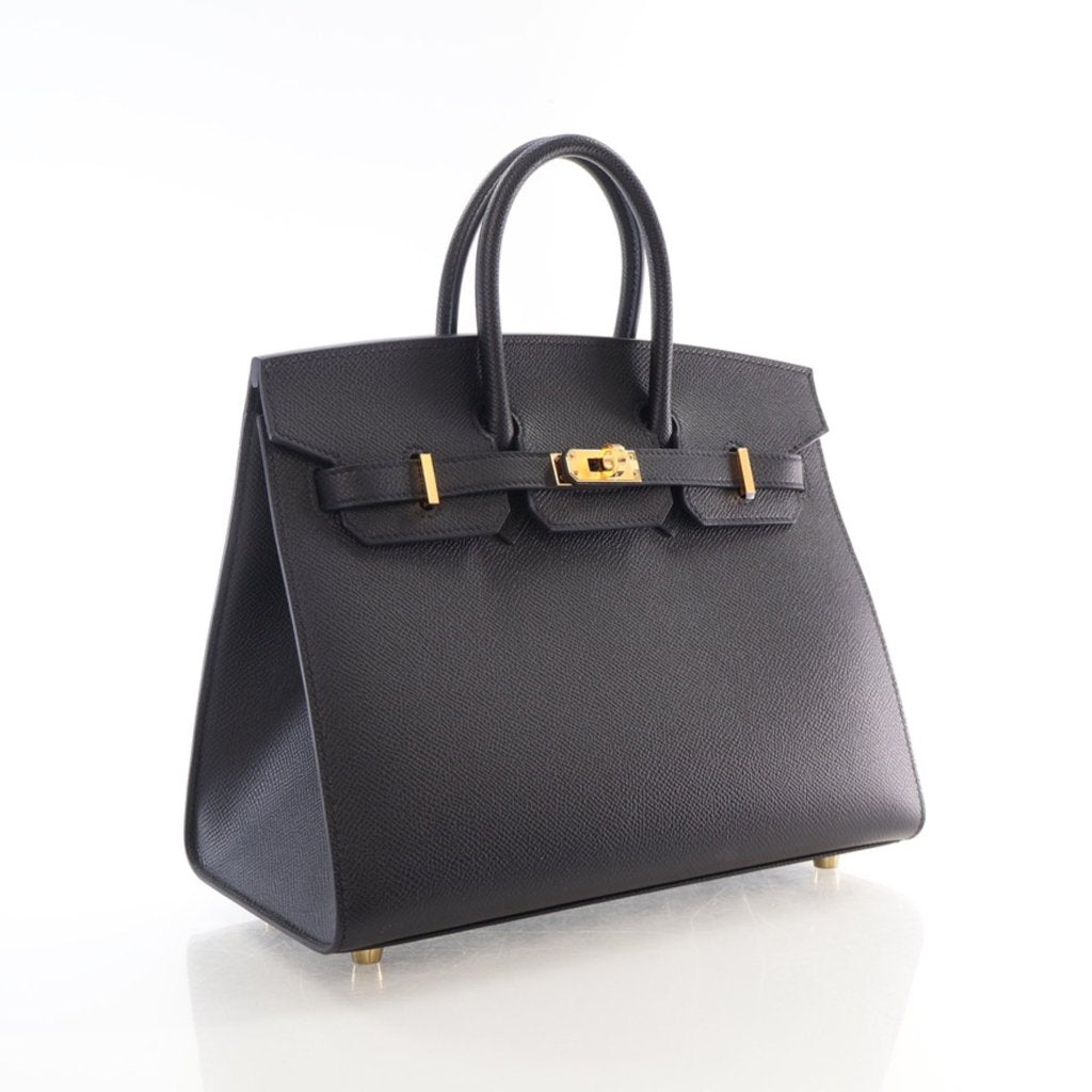 Hermes Noir Epsom Sellier Birkin 25