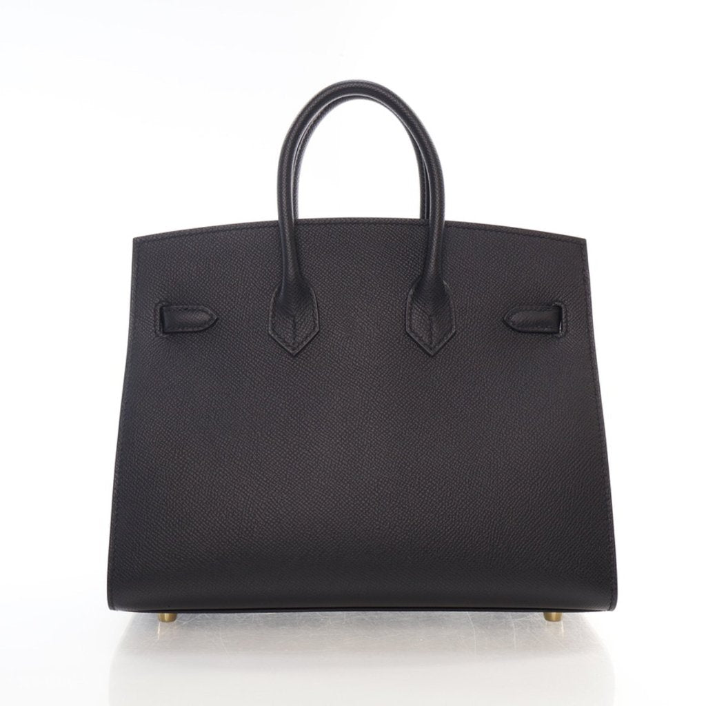 Hermes Noir Epsom Sellier Birkin 25