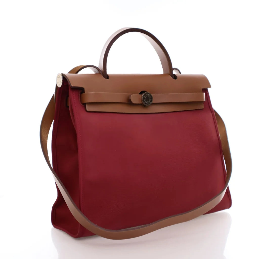 Hermes Herbag 31 Rouge H Toile