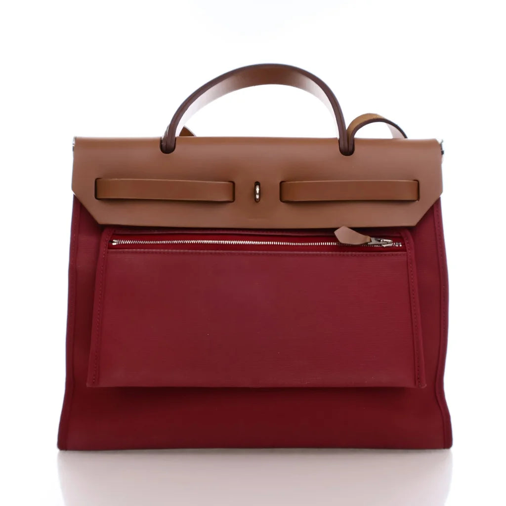 Hermes Herbag 31 Rouge H Toile