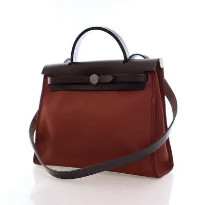 Hermes Herbag 31 Rouge H Canvas