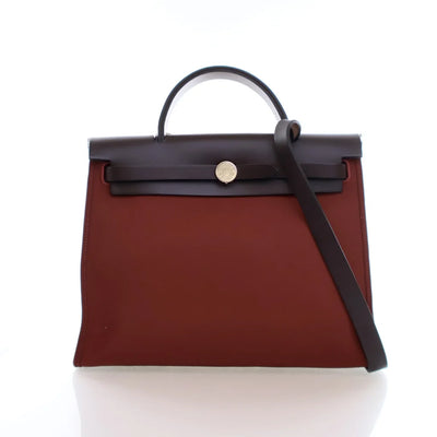 Hermes Herbag 31 Rouge H Canvas