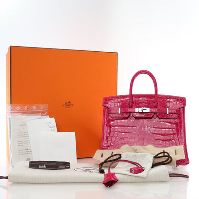 Hermes Rose Mexico Niloticus Crocodile Birkin 25