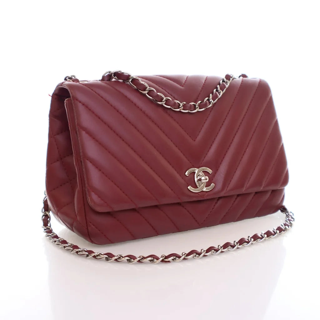 Chanel Chevron Seasonal Flap Red Calfskin