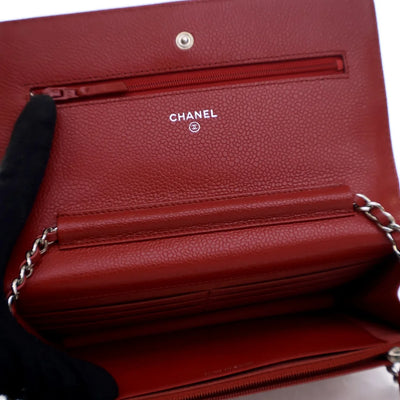 Chanel Wallet On Chain (WOC) Red Caviar