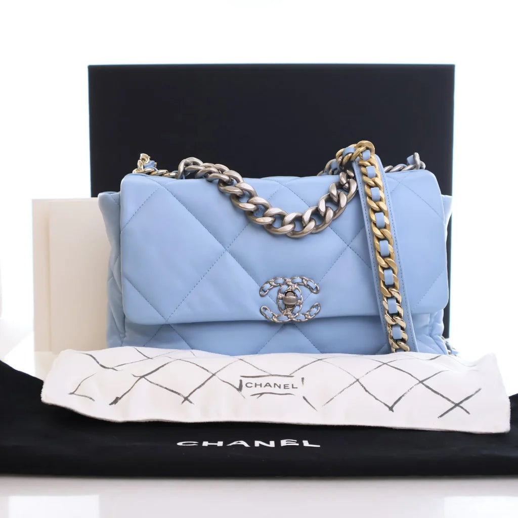 Chanel 19 Large Blue Lambskin