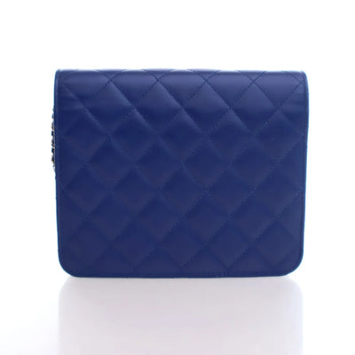 Chanel Square Wallet On Chain (WOC) Blue Lambskin